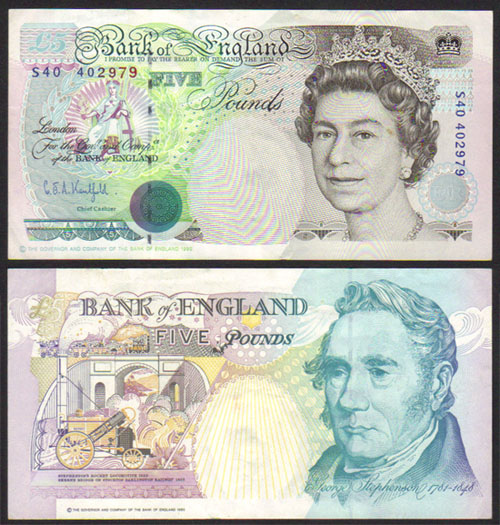 1991-98 Great Britain 5 Pounds L000284